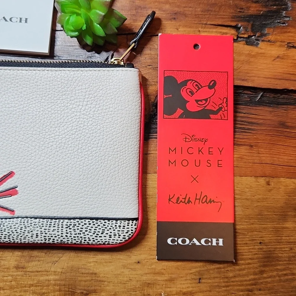 Coach Disney Mickey Mouse X Keith Haring Small Wristlet - Picture 3 of 9